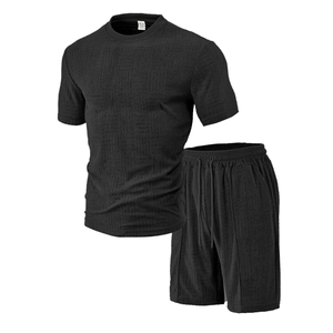 Conjunto de camiseta y pantalón corto para hombre, Conjunto de camiseta y pantalón corto con logotipo personalizado en blanco, Conjunto de camiseta deportiva de manga corta, conjunto de dos piezas para hombre, diseño personalizado al por mayor - Product Image 1