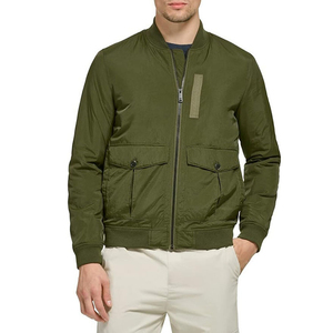 Venta al por mayor de color verde sólido ropa de hombre chaqueta de bombardero 2025 nueva llegada 100% tela de poliéster chaqueta de bombardero de manga larga para la venta - Product Image 2