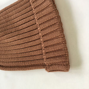 Chapeaux en tricot d'hiver en coton biologique entièrement personnalisés, fabriqués en usine, bonnets en tricot côtelé, bonnets côtelés - Product Image 5