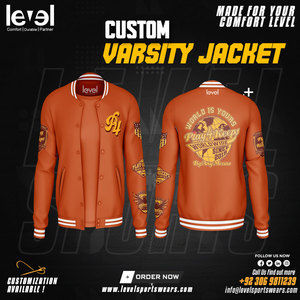 700 GSM peso pesado alta calidad 100% poliéster Streetwear OEM logotipo personalizado Unisex hombres moda Varsity chaqueta de béisbol - Product Image 4
