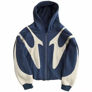 Sudadera con capucha recortada de rizo francés de algodón térmico para hombre de moda OEM Sudadera con capucha de corte de panel de alta calidad diseño liso precio al por mayor Sudadera con capucha unisex - Product Image 1