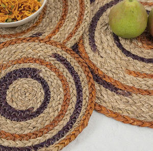 Alfombrilla de paja tejida de bambú de estilo clásico 2024 ecológica al por mayor Mantel Individual de algas marinas para decoración de boda accesorios de cocina - Product Image 4