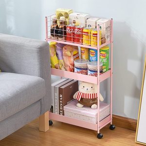 3 Tier Cán Kim Loại giỏ hàng kim loại màu hồng tiện ích lưới giỏ hàng với khóa màu hồng cán giỏ hàng với xử lý cho văn phòng nhà bếp thanh - Product Image 1