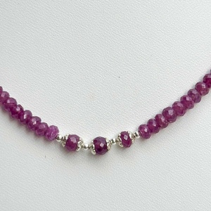 AAA ++ Collar de cuentas de corte Rondelle facetado de rubí Natural de alta calidad con cerradura de plata Joyería Collar de piedras preciosas para la venta - Product Image 2