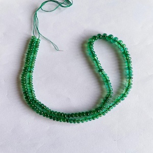 Perles d'émeraude naturelle de qualité AAA, rondes d'origine zambienne et lustre AAA avec une excellente couleur verte, belles perles de pierre uniques - Product Image 6