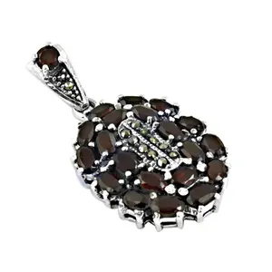 Joyería de Plata de Ley 925 con Piedras Preciosas para Mujer, Colgante de Granate con Diseño de Gota de Agua, Oro Rosa, Rubí, Estilo Religioso - Product Image 3