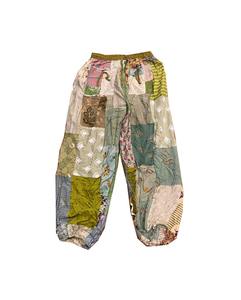 Pantalones harén de retazos de rayón hechos a mano coloridos para mujer, cintura elástica, ropa de Festival de verano, bolsillos para todas las estaciones, venta al por mayor - Product Image 1