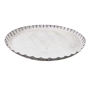Plato redondo con lavado blanco Utensilios de cocina Platos decorativos Decoración del hogar Interior Hotel suministros restaurantes - Product Image 1