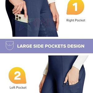 Pantalons d'entraînement d'équitation pour femmes, leggings d'équitation, style yoga, imperméables, coupe-vent, spandex/polyester, équitation - Product Image 3