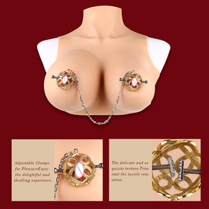 Pezón dorado al por mayor, joyería Sexy, abrazadera para pezón, esclavo BDSM, abrazadera para pezón sexual <span class=keywords><strong>de</strong></span> Metal, colgante <span class=keywords><strong>de</strong></span> cristal <span class=keywords><strong>de</strong></span> peso, productos privados femeninos - Product Image 2