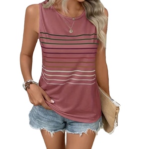 Camisetas sin Mangas Casuales de Verano para Mujer Talla Grande, Transpirables, de Poliéster/Algodón, Cuello Redondo, Moda Urbana - Product Image 1