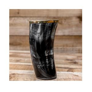 Copa de cuerno y vidrio hecho a mano rústico pulido auténtico medieval natural ecológico conjunto para decoración de fiestas de bar y regalos especiales - Product Image 4