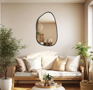 Wood Frame Bathroom, Aesthetic Design, <b>Irregular</b> Custom Design - Product Image 2