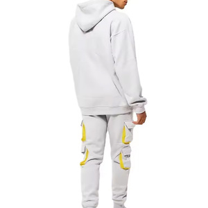 2025 nuevos diseños personalizados para hombres Jogger y Zip up Hoodie Set 100% chándal de lana de algodón para invierno con 6 bolsillos - Product Image 5
