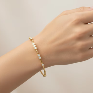 Brazalete de Oro de 14K con Diamantes Naturales en Engaste Pansak para Mujer - Product Image 5