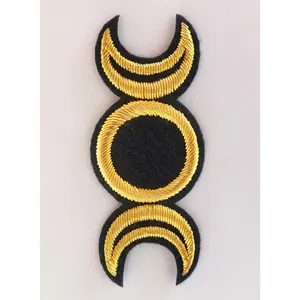 Exclusive Sale on Unique Collection Hand Crafted Bullion Kora Made Crescent and Full Moon Patches for T-shirts and Bags