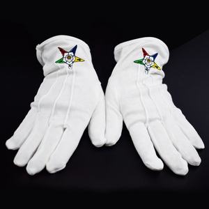 Vie quotidienne 100% coton blanc personnalisé doux respirer disponible confortable gants maçonniques à la mode avec Logo gants blancs en coton - Product Image 4