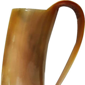 Mug en corne de buffle authentique et écologique, fait à la main, de qualité alimentaire, style médiéval, religieux, Feng Shui, mug à bière animal - Product Image 1