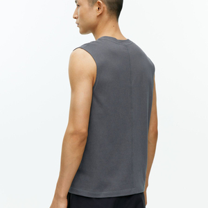Camiseta sin mangas de malla transpirable para hombre, ropa deportiva personalizada para gimnasio, Fitness, cuello redondo, entrenamiento muscular, Tops OEM - Product Image 2