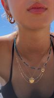 Collier délicat superposable à perles de pierre naturelle et perles baroques, chaîne en acier inoxydable, bijoux en pierres précieuses pour boutiques