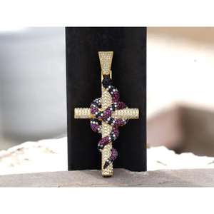 Pendentif de luxe en argent sterling 925 entièrement serti de moissanite VVS, style hip-hop, pendentifs fins en diamant pour fête, charmes - Product Image 2