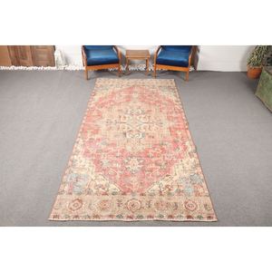 Tapis de 4,9 x 10,5 pieds, tapis turc vintage, tapis rouge géométrique avec éléments floraux - Product Image 1