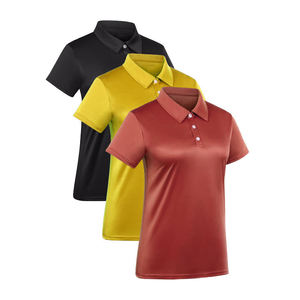 Camiseta de Punto Jersey Transpirable de Lujo para Mujer, Cuello Johnny, Cuello en V, Manga Corta, Logotipo Personalizado Bordado, Top Elegante Smart-Casual - Product Image 1