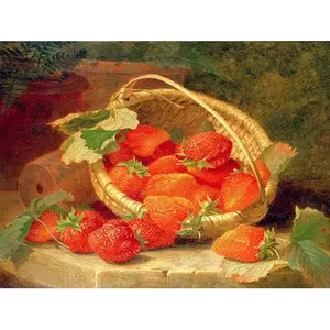 Murale décorative en céramique 8x6 - Panier de fraises, carrelage mural pour salle de bain, crédence, accessoires de carrelage - Product Image 1