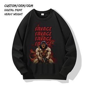 Sudadera de Algodón Grueso Personalizada con Estampado DTG para Hombre, Cuello Redondo, Estilo Holgado, Sudadera de Felpa Personalizada - Product Image 1