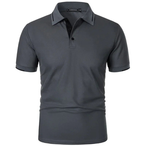 Polos de golf de manga corta de alta calidad al por mayor para hombre, Polo ajustado de verano con cuello vuelto y logotipo bordado personalizado - Product Image 2