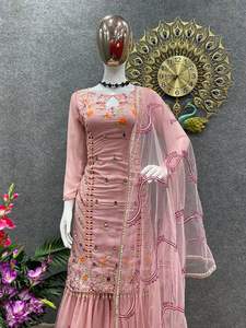 เสื้อผ้าชนเผ่าอินเดียนชุดสูทแนวปาลาซโซชุดปาร์ตี้ปักลาย - Product Image 5