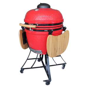 Aulex xl Kamado 24-इंच सिरेमिक पोर्टेबल फोल्डेबल ट्रॉली आधुनिक गैर-स्टिक पिएज़ो इग्निशन आउटडोर चारकोल बीबीसी ग्रिल - Product Image 6