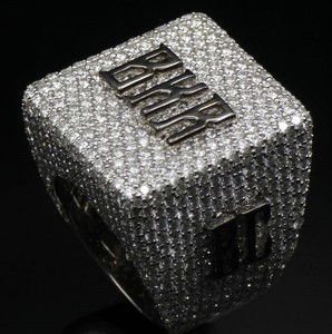 Anillo Unisex de Plata de Ley 925 con Letra Personalizada, Diamante Moissanite VVS, Chapado en Rodio, Estilo Hip Hop, para Fiestas - Product Image 1