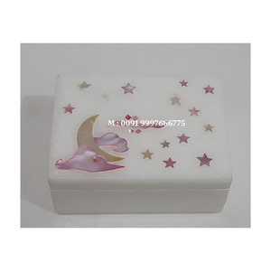 Caja de Joyería Rectangular Hecha a Mano con Diseño de Estrella, Incrustaciones de Nácar Natural Blanco, para Empacar Joyas y Regalos - Product Image 1