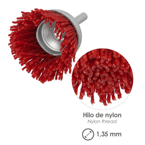 Spazzola in nylon per tazza Ø 50 mm. Spike 1/4 di pollice - Product Image 4