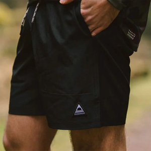 <b>Mens</b> High Street Eco-Friendly Solid <b>Black</b> Worsted Polyester <b>Shorts</b> with Elastic Waist for Gym Fitness and Summer Casual Wear - Product Image 3