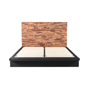 Meubles de chambre à coucher de haute qualité lit double queen size en gros fait à la main vente chaude cadre de lit en bois massif de style minimaliste - Product Image 1