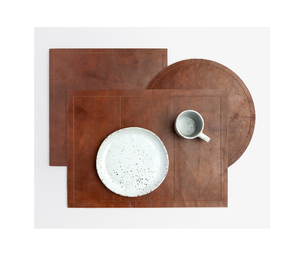 Esteras de cuero natural para platos de cena, diseño atractivo, calidad superior, aspecto de diseñador, superventas, fabricadas en India - Product Image 1