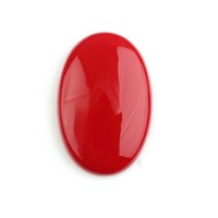 Cabochons ovales à dos plat en quartz poli synthétique corail rouge 20x30mm, certifiés par un tiers, pierres précieuses en vrac, les plus vendus
