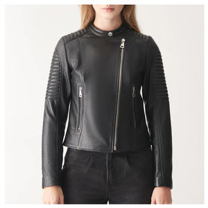 Nouveauté, blouson aviateur en cuir véritable respirant à col montant imprimé sur mesure pour femmes, de haute qualité, hiver, bouton à Nurak 2026 - Product Image 3