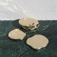 Sous-verres en métal plaqué argent Sous-verres modernes en acier inoxydable pour restaurant hôtel maison mariage fête d'affaires