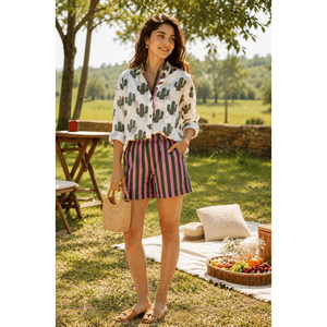 Casual Knit Two-Piece Shorts Set with Logo for Summer - Product Image 3