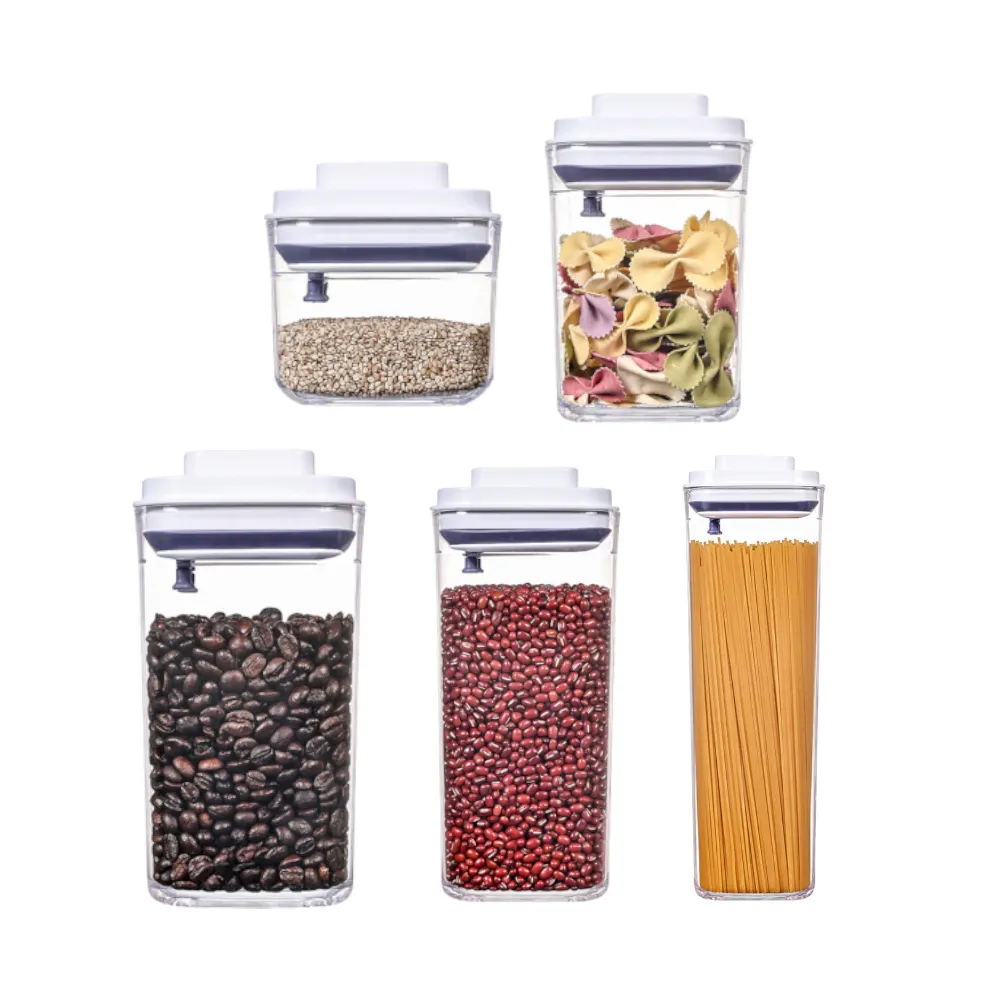 Kunststoff-aufbewahrungsbehälter in lebensmittelqualität versiegelt küchenaufbewahrung zugänglich lebensmittel verdickt küchenaufbewahrungsset mit deckel