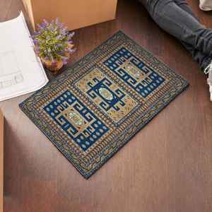 <b>Vintage</b> Design Printed <b>Rug</b>: Blue, Brown, Luxury, Turkish, Housewarming Gift,Chenille <b>Rug</b> - Product Image 3
