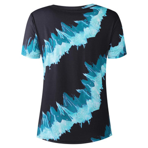 เสื้อมัดย้อมระบายอากาศสำหรับผู้หญิงผลิตจากผ้าฝ้ายสำหรับฤดูร้อนดีไซน์โลโก้สั่งติดฉลากได้ตามต้องการ - Product Image 2