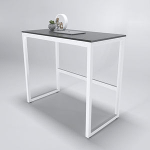 Escritorio Ergonómico Minimalista para Trabajar de Pie con Superficie de Madera y Estructura de Acero, 105 cm de Altura - Product Image 3