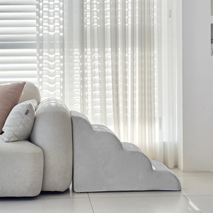 [AllmioPet] Cloud Fabric 4 <b>Step</b> Pet Stairs Gray AMP 4 GR Indoor <b>Dog</b> Cat <b>Steps</b> for Sofa <b>Bed</b> Easy Climbing and Joint Support - Product Image 3