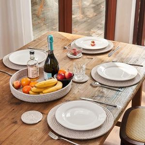 Meilleur napperon en corde de coton idéal pour les fêtes et autres fonctions Vaisselle Design décoratif Napperon arrondi Design - Product Image 5