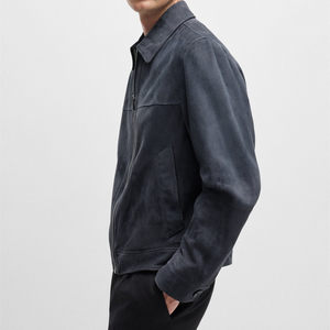 Nouvelles vestes en cuir en gros 2025, logo personnalisé, veste en cuir PU pour homme, rembourrage moto, col montant, logo frontal pour homme - Product Image 4