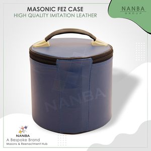 Étui de luxe pour fez maçonnique en similicuir, boîte de rangement et de présentation, étuis pour casquettes maçonniques bleus - Product Image 3